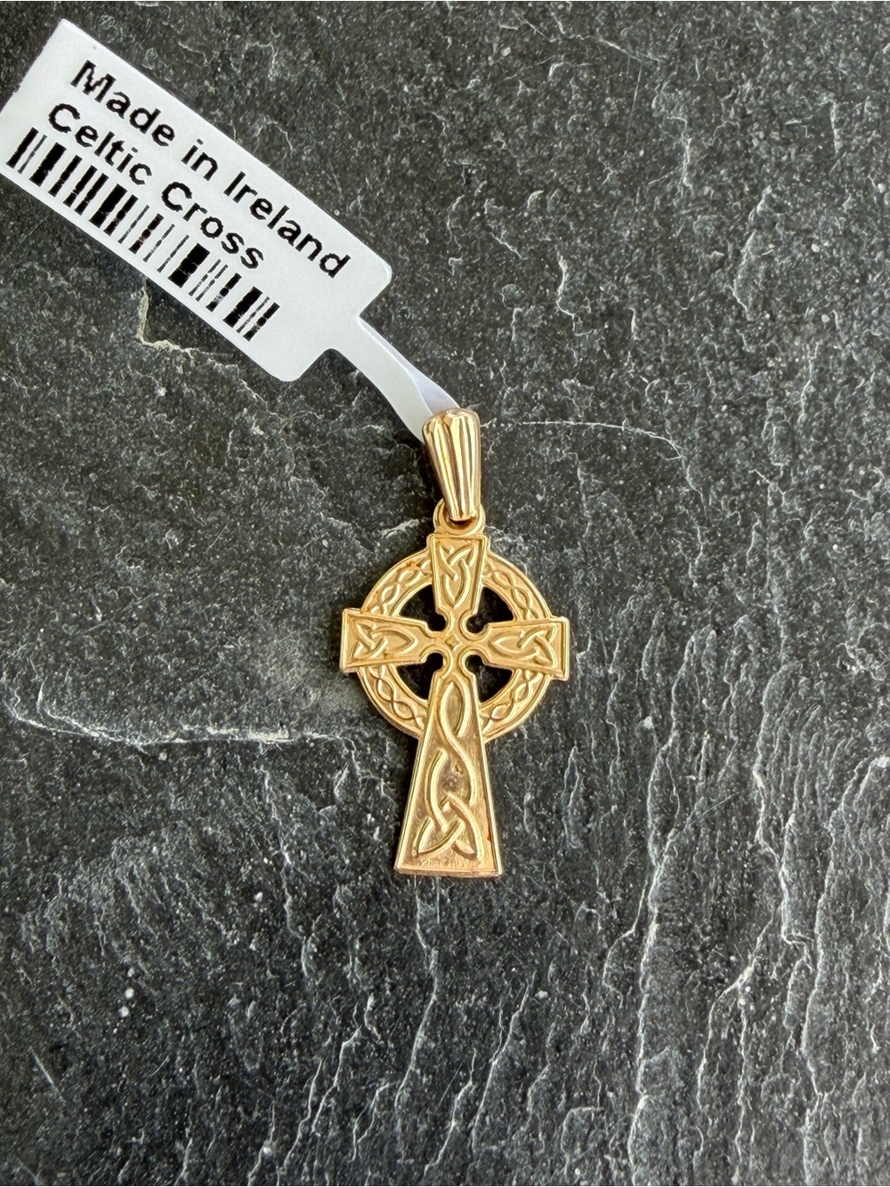 Celtic 10kt Yellow Cross Gold Pendant - Made in Ireland
